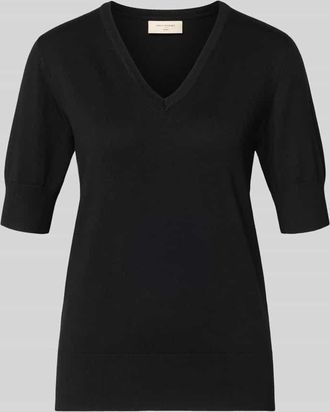 Freequent Strickshirt mit V-Ausschnitt Modell Katie in Black, Gr&ouml;&szlig;e XXL