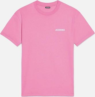 Jacquemus Mens Les Classiques Logo T-Shirt - Pink Cotton - Size Large