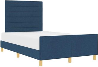 vidaXL Bed Frame with Headboard Blue 120 x 190 cm Fabric vidaXL