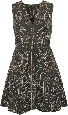 Alexander McQueen Mini-jurk met rits - Zwart