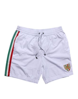 Dolce & Gabbana White Logo Polyester Men Beachwear Mens Swimwear