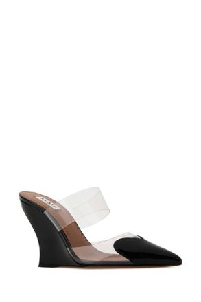 Alaia Womens Two-Tone Pvc And Leather Le Coeur Mules Noir Scarpe Con Tacco High Heel Shoes