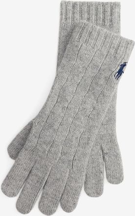 Polo Ralph Lauren Zopfstrick-Handschuhe aus Wolle und Kaschmir Pony