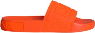 Dolce & Gabbana Logo Detail Rubber Slides Sandalen - Dames - Sandalen - Oranje - 35 EU - Schoenen