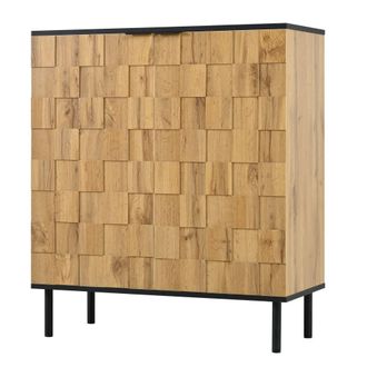 Urban Meuble Zapatero efecto madera damero de 80x35x91,5 cm
