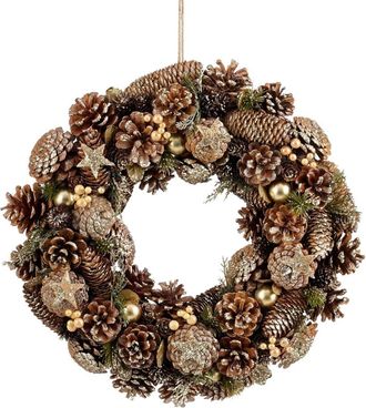 MiCa Decorations Corona navideña marrón D45