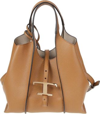 Tod's T Timeless Mini Shopping Bag - Dames - Shoppers - Bruin - ONE Size - Leer - Tassen
