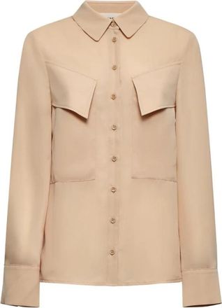 Silvian Heach Camicia con taschini frontali - Dames - Overhemden - Beige - XS - Polyester - Overhemden