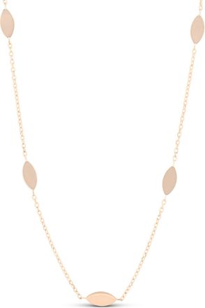 Pompeii3 14k Rose Gold 18 Station Leaf Womens Necklace