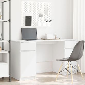 Berkfield Home Desk White 140x49x76 cm Engineered Wood | Size: 140 x 49 x 76 cm