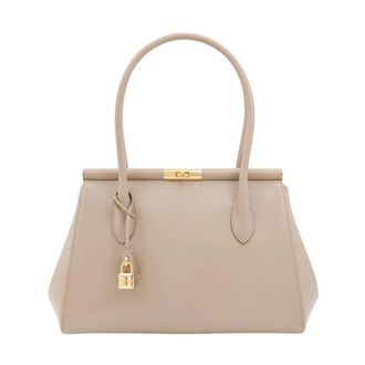 Dolce & Gabbana Tassen, Dames, Beige, ONE Size, Leer, Beige Crossbody Tas