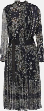 sacai Bandana-printed midi dress