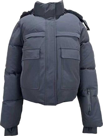Jack Wills Dames/Dames Cropped Puffer Jacket (Zwart)