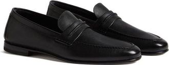 Ermenegildo Zegna Black Natural Grain Leather Driving Loafer at Nordstrom, Size 10.5Us
