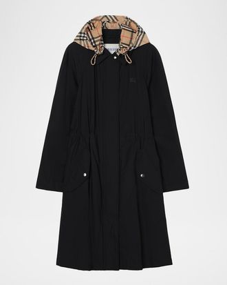 Burberry Newbury Parka Jacket With Removable Hood