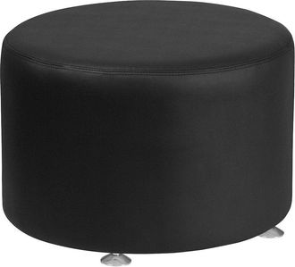 Flash Furniture Alon Black LeatherSoft 24 Round Ottoman