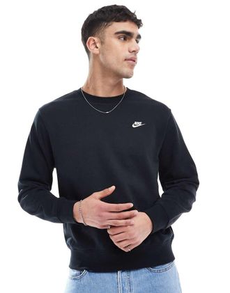 Nike Club - Felpa in spugna nera-Nero