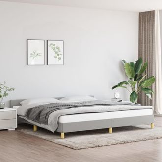 vidaXL Cama Sin Colch&oacute;n Tela Gris Claro 200x200 Cm Vidaxl