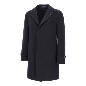 Tagliatore Single-Breasted Coats, male, Blue, XL, Thomas Coat