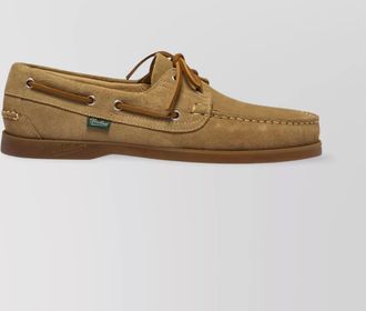 Paraboot loafers rubber sole stitch detailing suede finish