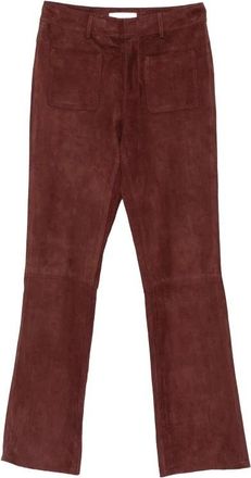BA&SH Mossi Suede Broeken - Dames - Leren Broeken - Rood - 2XS - Leer - Broeken