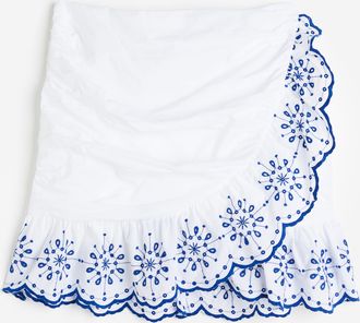 H&M Bestickter Jupe - Weiss