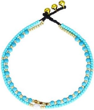 Adornia Set of 2 Beaded Anklets in Turquoise/White at Nordstrom Rack