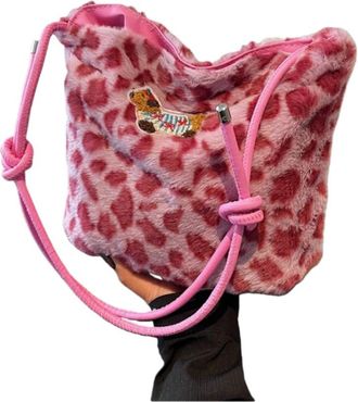 Generic Faux Plush Winter Crossbody Bucket Bag Womens Shoulder Handbag