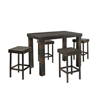Crosley Furniture Palm Harbor 5Pc Counter Height Wicker Outdoor Dining Set