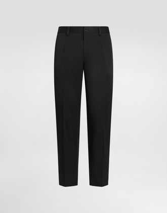 Dolce & Gabbana Wool Canvas Trousers - Man Pants And Shorts Black 44