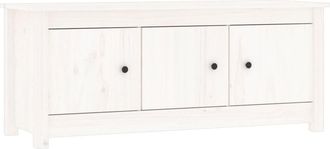 vidaXL Vidaxl - Mueble Zapatero De Madera Maciza De Pino Blanco 110x38x45,5 Cm