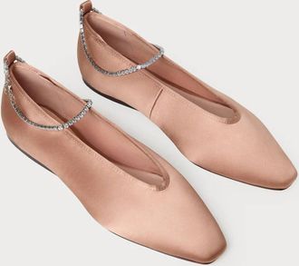 Loeffler Randall Womens Emery Satin Ballet Flat In Beige