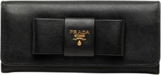 Prada Pre-owned Long wallet (bi-fold) - Dames - Vintage Accessoires - Zwart - ONE Size - Leer - Vintage
