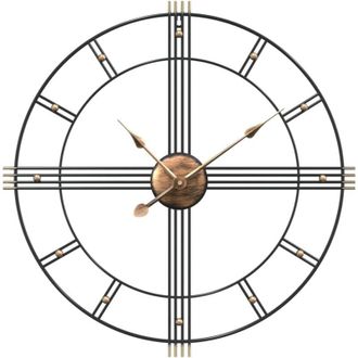 vidaXL Wall Clock Black Ø60 cm Iron Vidaxl