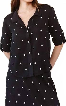 Bella Dahl Drop Collar Boxy Button Down Shirt In Cabana Dot