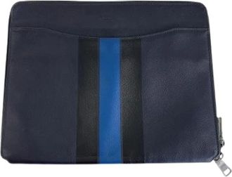 Coach Pre-owned Clutches, male, Blue, Size: ONE SIZE Pre-owned Leather Clutch Bag 410127