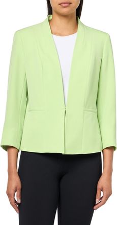 Kasper Womens Julia Crepe Open Cardi with Welt Pkts Blazer, Spring Green, 18
