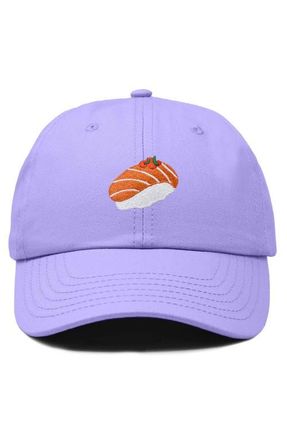 Dalix Salmon Sushi Embroidered Dad Cap in Lavender at Nordstrom