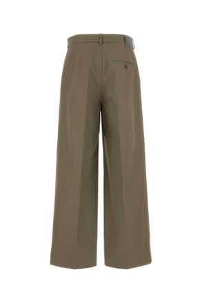 Balenciaga Mens Khaki Twill Chino Pant Beige Exterior: Cotton Pantaloni Trousers