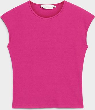 Contemporaine Womens Cap-sleeve fitted ribbed T-shirt