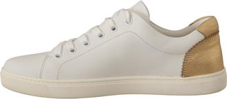 Dolce & Gabbana Womens White Gold Leather Low Top Sneakers