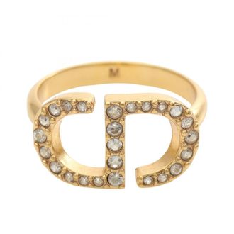 Dior Gold Gold Plating Band Ring (Pre-Owned)