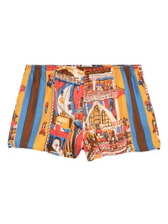 Bode Shorts Manhattan Island con stampa - Arancione