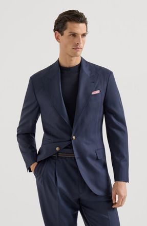Brunello Cucinelli Chevron blazer in Navy Blue at Nordstrom, Size 52 It