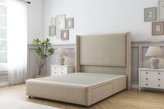 Sloomy Stratford Coniston Divan Base 2 Drawers 54 Headboard & 12 Footboard in Cream | Size: Small Double