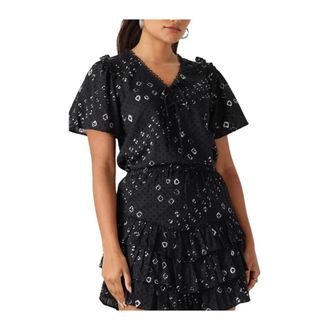 Moliin Moliin - Dames Tops T-shirts Tami - Dames - Blouses & Shirts - Zwart - Maat: XS