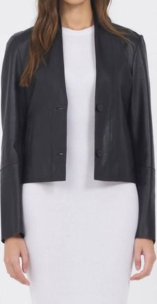 Jakett Tessa Washed Leather Jacket In Black