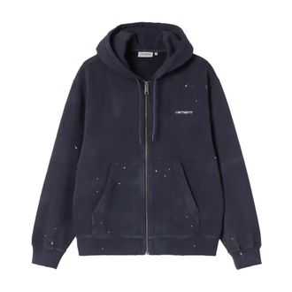 Carhartt Work in Progress Hooded Painter Jacket - Heren - Vesten met rits - Blauw - S - Katoen - Hoodies & sweatvesten