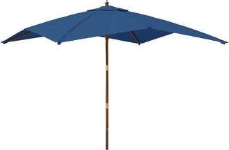 vidaXL Sombrilla De Jard&iacute;n Poste De Madera Azul Azure 300x300x273 Cm Vidaxl