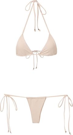 Amir Slama halterneck triangle bikini - women - Polyamide/Elastane - GG - Brown